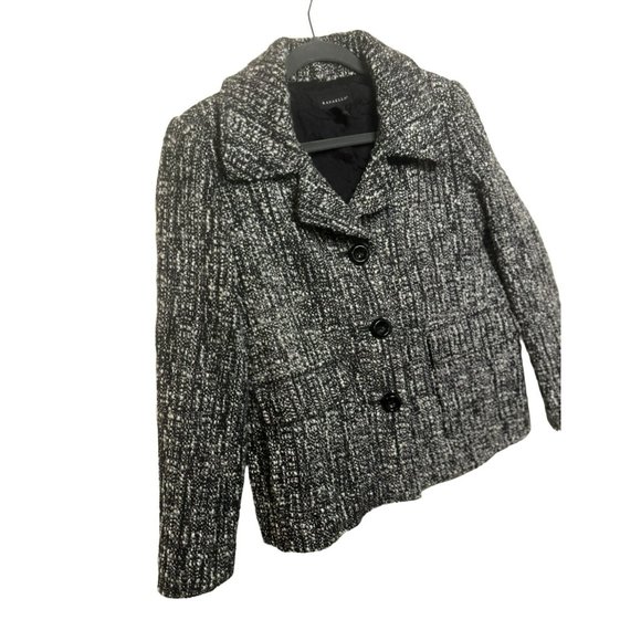 Rafaella Ladies Button Down Wool Blend Career Layering Black White Jacket SZ 12 - Picture 4 of 6